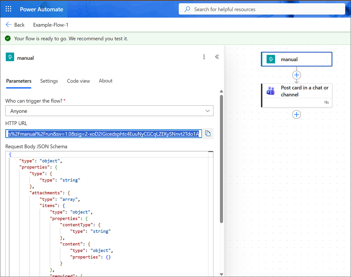 Power Automate - Copy HTTP URL