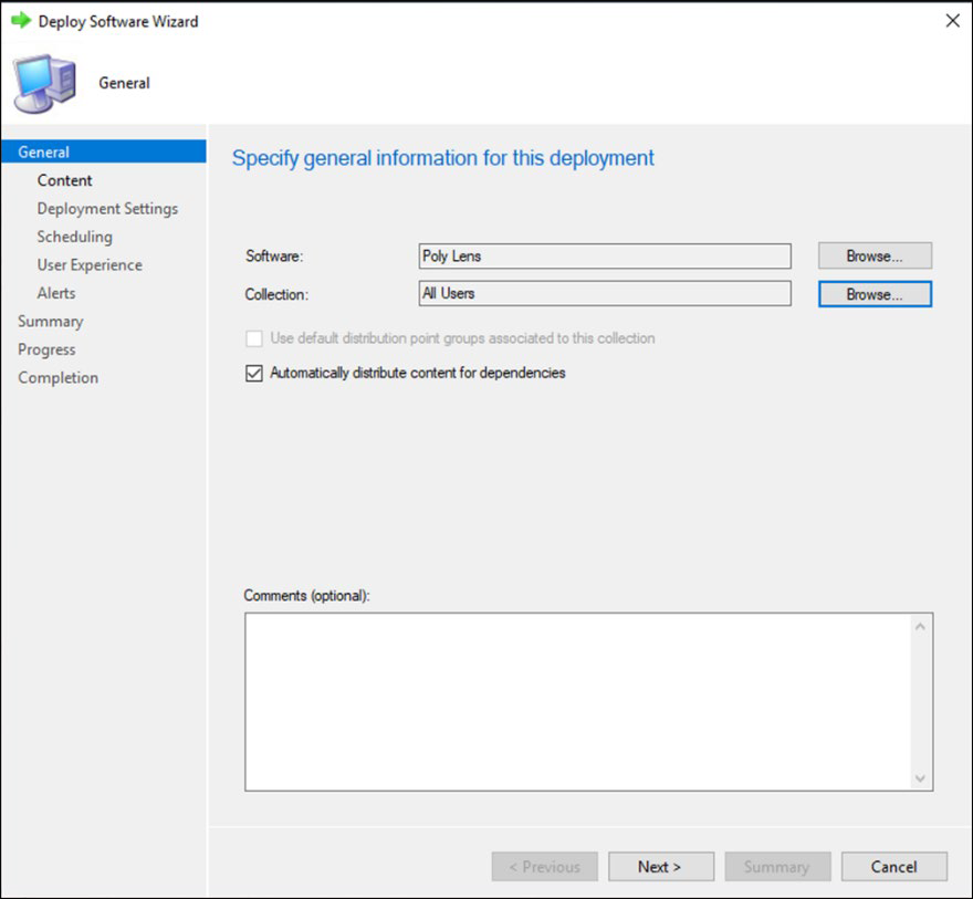 Create Deployment Type Wizard - General deployment