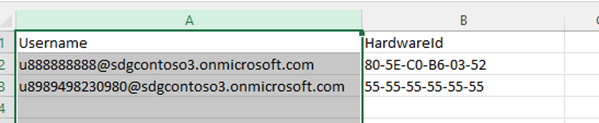 Sample input CSV file