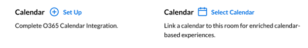 Lens Set Up and Select Calendar links